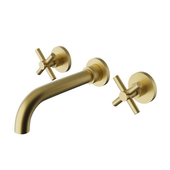 HEIMBERG VOLA Concealed 3-Hole Basin Mixer Without Waste in Brushed Gold