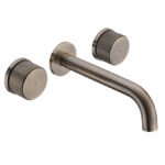 HEIMBERG-FLORA Concealed 3-Hole Basin Mixer in Old Brass, with a concealed design, 35mm Sedal Cartridge, and Neoperl Aerator