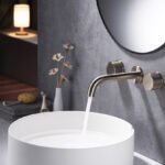 HEIMBERG-FLORA Concealed 3-Hole Basin Mixer in Old Brass, with a concealed design, 35mm Sedal Cartridge, and Neoperl Aerator