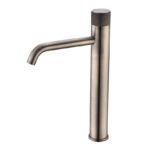 HEIMBERG-FLORA Single Tall Lever Basin Mixer in Old Brass, featuring a brass body, 35mm Sedal Cartridge, and Neoperl Aerator, designed for elevated basin setup
