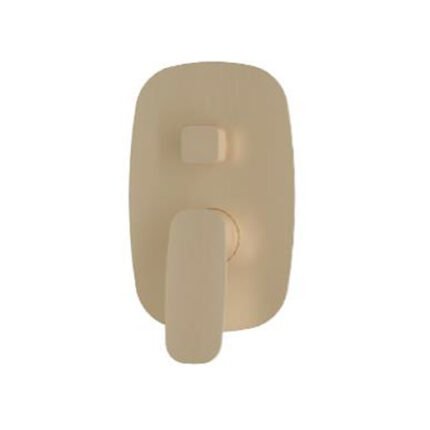 HEIMBERG-URBAN Brushed Gold 3-Way Concealed Bath/Shower Mixer with Diverter HBM-URB-171-Brushed-Gold, featuring a round design with included panel, handle, and E-box.