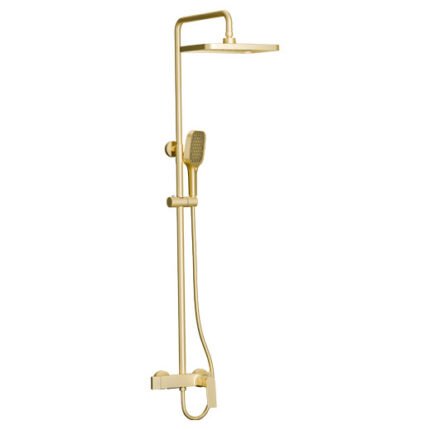 Brushed Gold Heimberg Shower Column with Bath Mixer Model HBM-TRA-155-BG