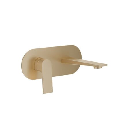 Brushed Gold Heimberg Wall Mounted Basin Mixer Model HBM-TRA-115-BG