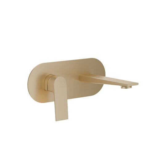 Brushed Gold Heimberg Wall Mounted Basin Mixer Model HBM-TRA-115-BG