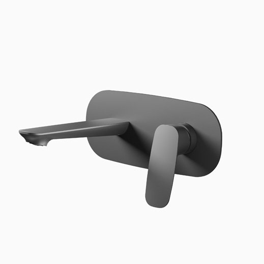 HEIMBERG URBAN Wall Mounted Basin Mixer Without Waste in Matt Black