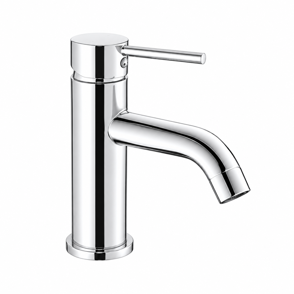 Polished chrome VOLA basin mixer on white-2