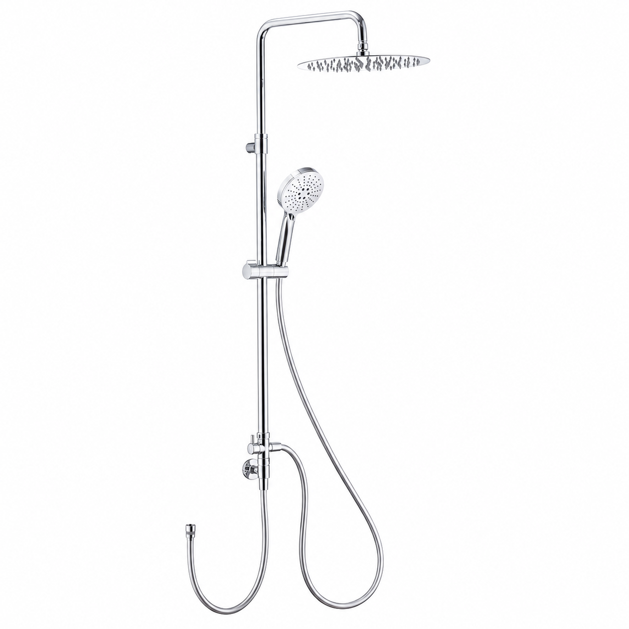 Polished chrome shower rail kit-1